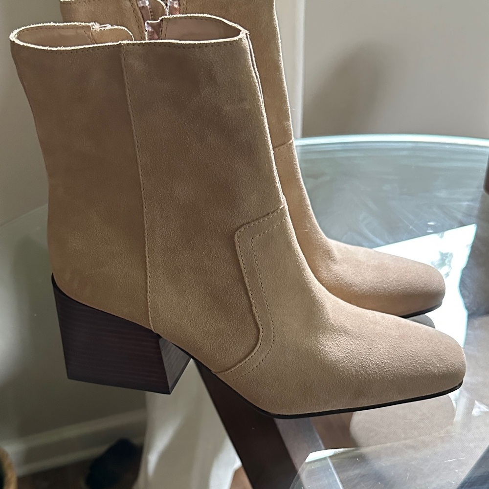 Blondo Suede Tan Ankle Booties